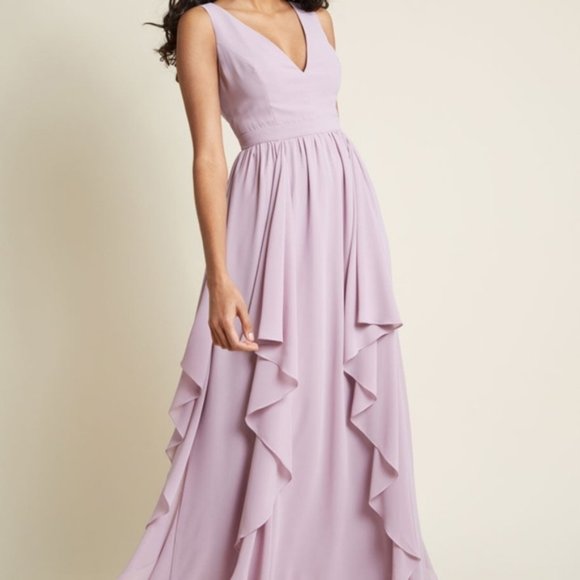 ModCloth Lace & Mesh Ripple Ruffle Maxi Dress - Picture 2 of 16